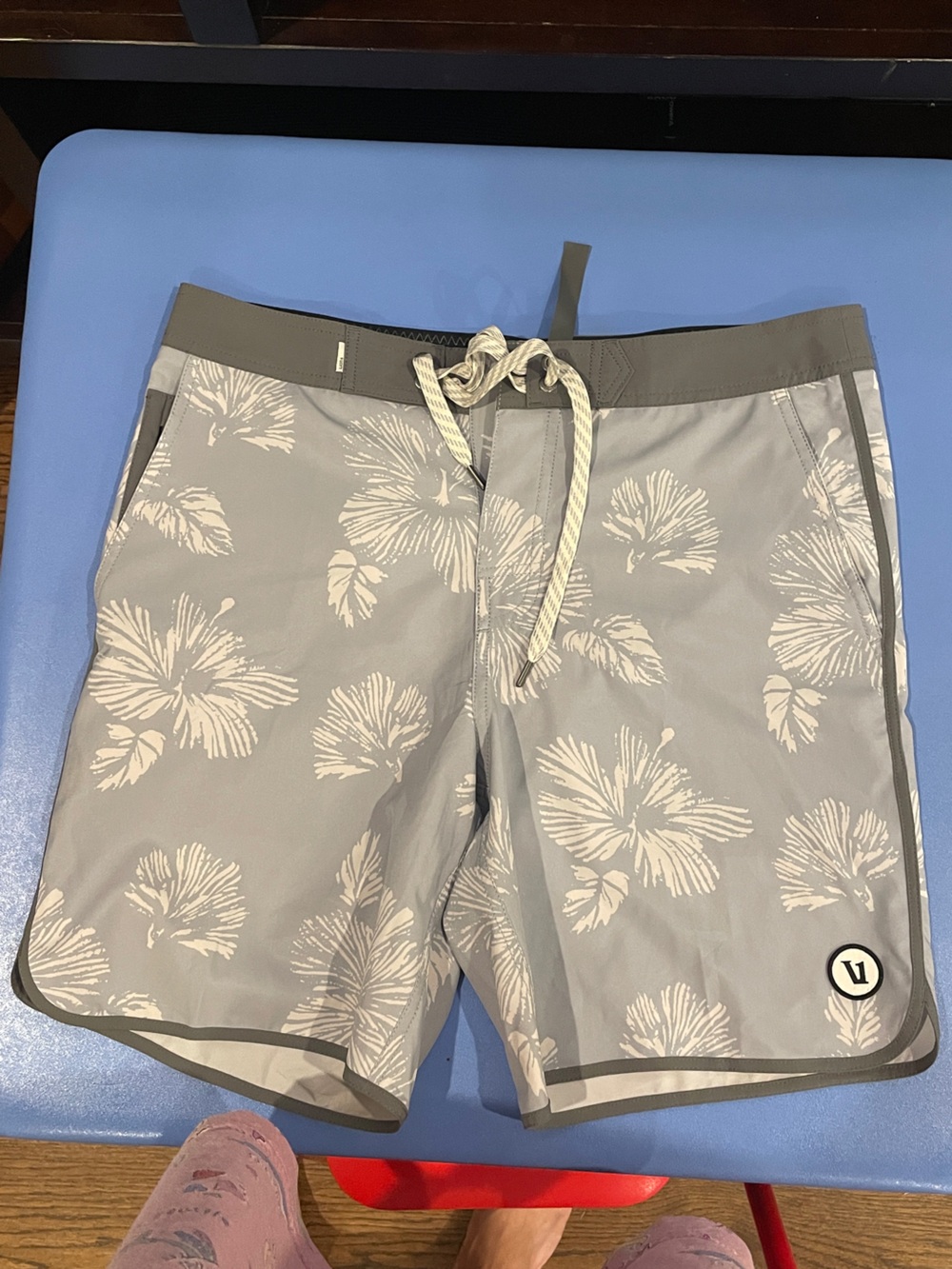 Vuori Grey Floral Unlined Boardshorts